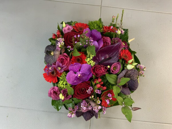 Rond plat rouge et rose