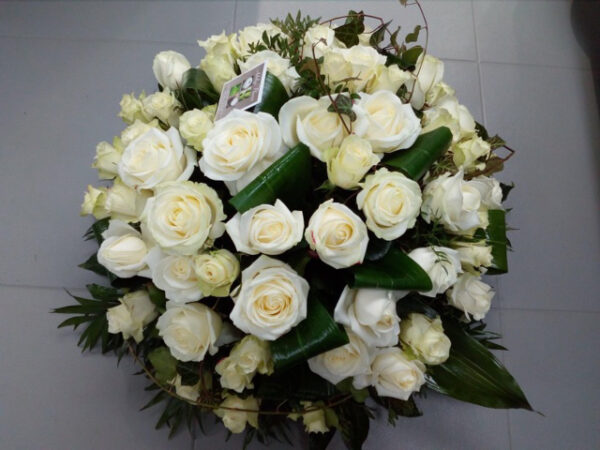 Coussin rond blanc