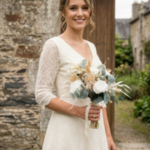 Bouquet de mariée roses éternelles